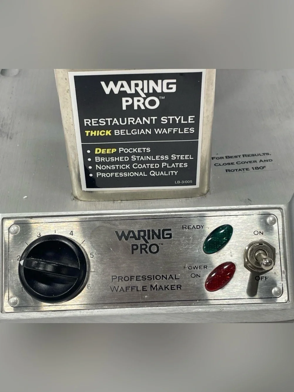Waring Pro Professional Waffle Maker Restaurant Style Stainless Steel